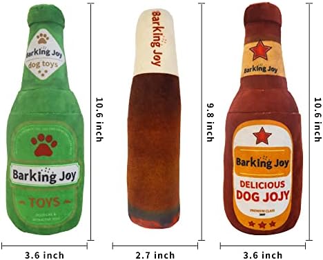 נביחת ג'וי בירה אריזות צעצוע של כלבים לכלבים בינוניים וגדולים - חבילות צעצועים כלבים מצחיקים למסיבות