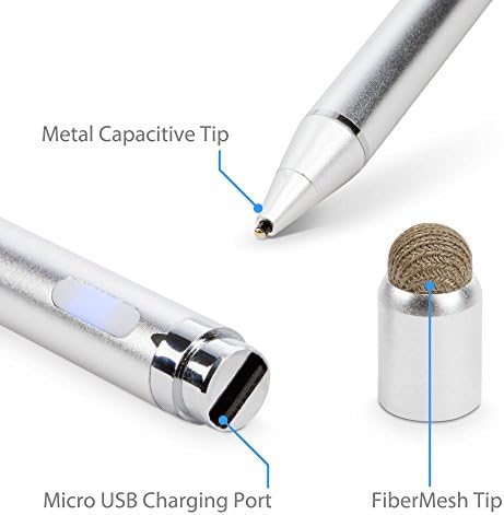עט חרט בוקס גלוס תואם ל- LG K50 - חרט פעיל אקופטי, חרט אלקטרוני עם קצה עדין במיוחד עבור LG K50 - כסף