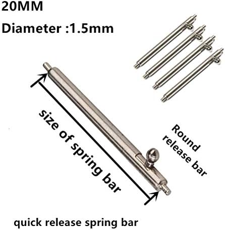 Yofuntle 20 ממ שחרור מהיר סורגי קפיץ, 4 יחידות נירוסטה שעון נירוסטה להחלפת פס קפיץ סורגים קישור קישור