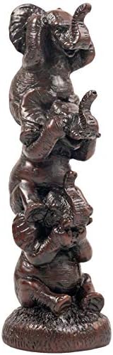 פסלוני שרף שרף מלאכה של אייארה פנג שואי תפאורה של פיל-פיל-לא, See-No, לא מדברת-לא פילים מוערמים רשעים
