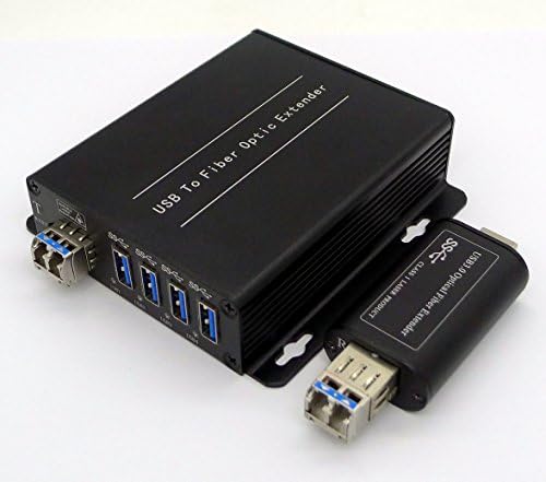 Transwan USB 3.0 הרכזת סיבי רכזת ל -250 מטר, USB 3.0 מפצל 1 עד 4 יציאות על 2 סיבים במצב יחיד עם מודול