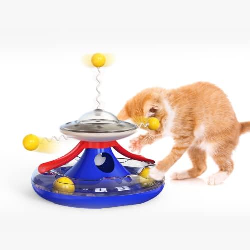 קולוטול קולו תכליתי חתול כדור צעצועים לחתולים מקורה, אינטראקטיבי רולר מסלול צעצוע עם נע כדור עבור מרובה