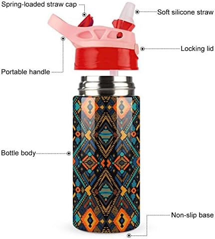 אתני אפריקני שבטי עם שברונים בקבוק מים צבעוני מפלדת אל חלד כוסות ספל נסיעות מבודדות נועלות בקבוקי ספורט