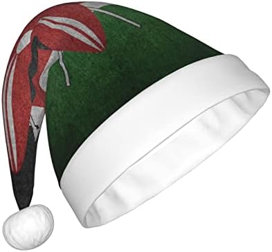 רטרו קניה דגל מצחיק מבוגרים קטיפה סנטה כובע חג המולד כובע לנשים & מגבר; גברים חג המולד חג כובע
