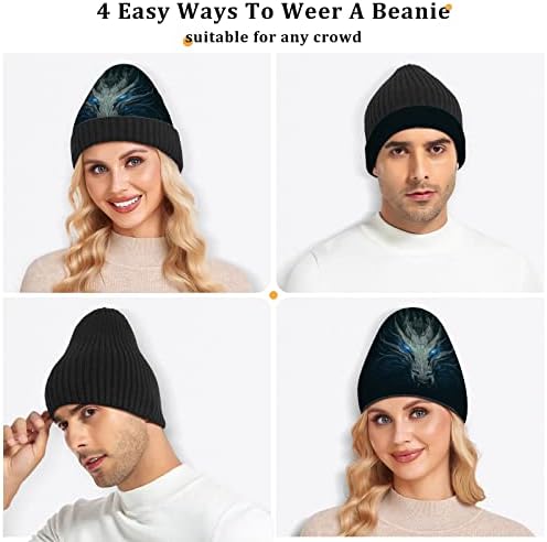 אלזה דרקון ירי אנימה כפה לנשים גברים חורף כובע הפיך גולגולת לסרוג כובע רב