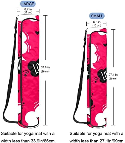 תיק מזרן יוגה עם רצועת כתף מתכווננת עם רוכסן מלא תיק נשיאה למזרן יוגה לנשים נשים פה אומג אהבה ענן אדום,