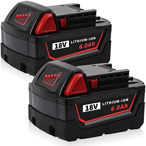 Dsanke 2pack 18V 6.0ah M18 החלפת סוללה למילווקי M18 18V סוללה M18 מתאם סוללה למילווקי 18V מטען USB כפול