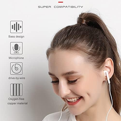 2 אריזות אוזניות USB C, USB C אוזניות אוזניות חוטיות באוזן עם מיקרופון ומבטל רעש מרחוק אוזניות מסוג