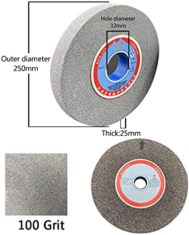 גלגל שחיקת ספסל GOONSDS - Corundum חום המופעל בטחינה של קרביד מלט 250 ממ 32mmx25mm 1pc, 100 חצץ