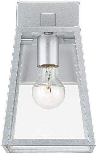 ג 'ון טימברלנד ארינגטון מודרני תעשייתי חיצוני קיר אור קבועה מלוטש כסף פלדה 10 3/4 ברור זכוכית עבור חיצוני
