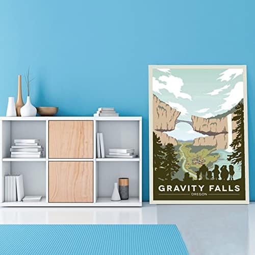Gravity Falls הפארק הלאומי פוסטר בד קיר קיר ציור ציור סלון חדר שינה חדר שינה טרקלז