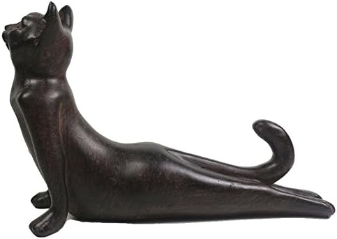 Kiaotime i וינטג 'כפרי שרף דקורטיבי חיה חתול פוזה פוזה, פסל פסל של קיטי יוגה, פסל פסל יוגה, פסל יוגה,