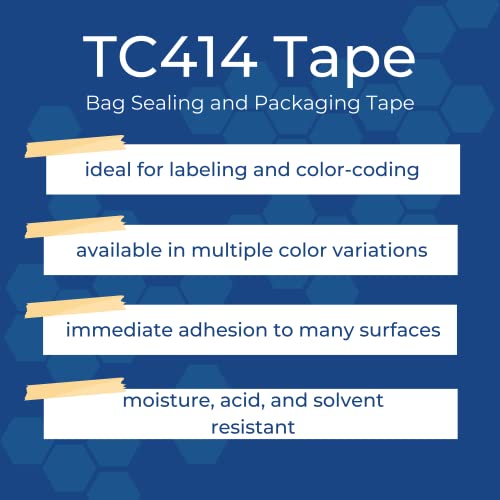 TapeCase TC414 0.375 X 180YD Fluorange - UPVC, קלטת איטום תיק כתום פלורסנט, רוחב 3/8, 180 yd. אורך,