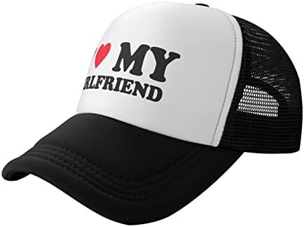 אני אוהב לב החברה שלי כובע יוניסקס למבוגרים נהג משאית כובעי מתכוונן כובע למבוגרים קלאסי דיג כובעים