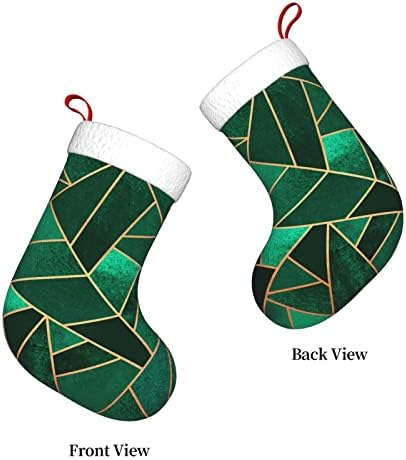 Yilequan 18 אינץ 'גרבי חג המולד גרביים קלאסיים, גיאומטרי שחור וזהב, לקישוטים למסיבות חג המולד לחג משפחתי
