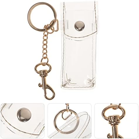 קלרון שפתון מחזיק מחזיק מפתחות פסטיק שרוול פאוץ שפתון מחזיק מחזיק מפתחות ברור שפתון פאוץ נשים בנות