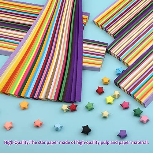 נייר אוריגמי, 5940 גיליונות סט כפולים של ניירות כוכבים אוריגמי, 27 צבעים ערכת ילדים נייר אוריגמי לכוכבי