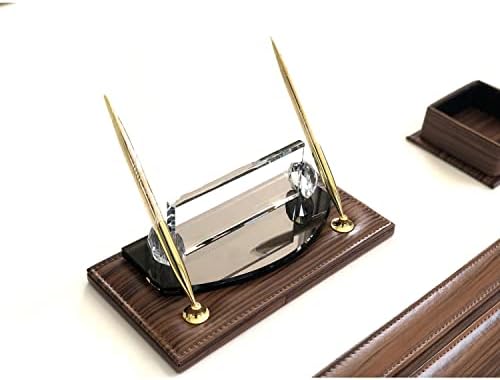 שולחן במשרד משטח עץ מראה טלפון מחזיק מסמך ארגונית, תחתיות, כדורי & מגבר; עט נובע