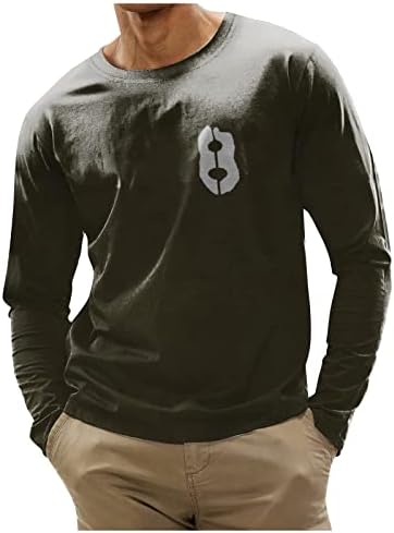 חולצות גברים Oioloyjm 2023 טוניקה בגודל פלוס ללבוש עם חותלות סווטשירט סווטשירט מזדמן שרוול ארוך מודפס