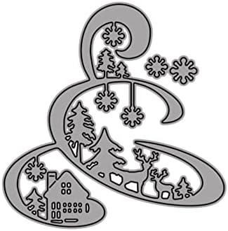 עץ חג המולד של היננה מתכת מתכת חיתוכות, עץ חג המולד פלאק שלג צבי בעלי חיים מסגרת חיתוך מתות שבלונות