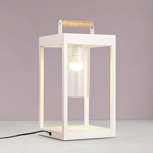 LED מיטה שולחן מנורת E14 מנורה שולחן מרובע פשטות מודרנית מנורה שולחן חדר שינה זכוכית זכוכית מנורת שולחן