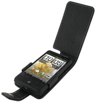 מארז כיסוי עור שחור של מונאקו מסוג Monaco עם קליפ חגורה ניתנת לניתוק עבור AT&T HTC ARIA A6366