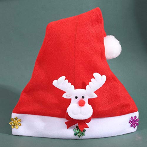 חג המולד חג המולד אדום סנטה כובע איל חג המולד כובע סנטה קלאוס כובע קישוטים לחג המולד