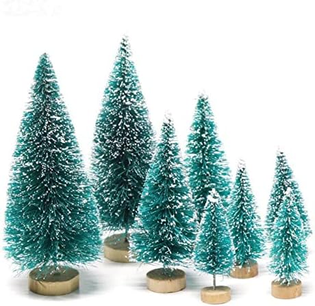 עץ חג המולד 8 חלקים עץ חג המולד סיסל ארז משי - קישוט עץ חג המולד קטן - זהב כסף כחול בצבע כחול לבן עץ