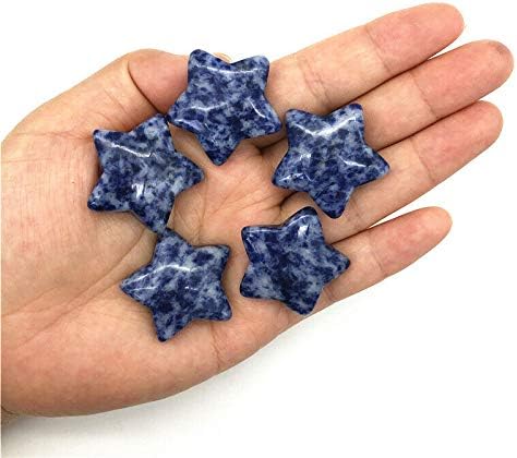 Ertiujg husong312 1pc נקודה כחולה טבעית ג'ספר בצורת כוכב בצורת גבינה אבן חן ריפוי אבני עיצוב מלאכה אבנים