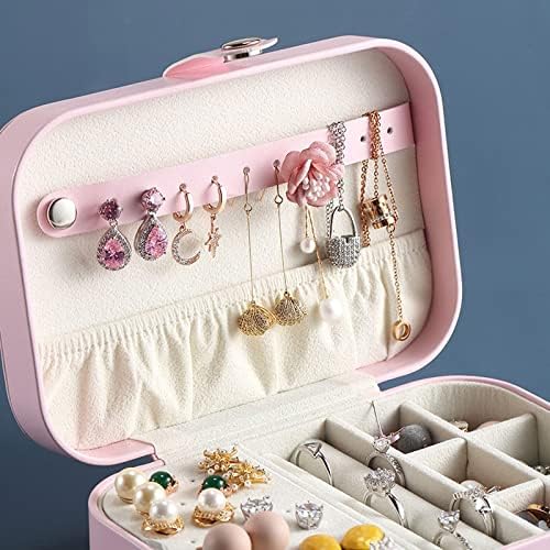 מארגן תכשיטים קופסא יוקרה נסיעות ניידים קופסאות תכשיטים תכשיטים עגילי תכשיטים עגילי שרשרת טבעת עגילי