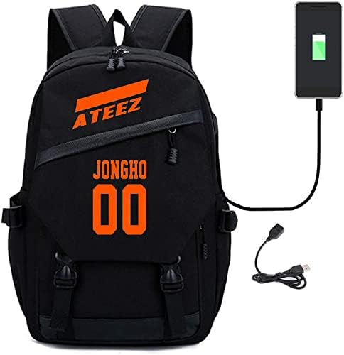 JustGogo KPOP ATEEZ תרמיל Daypack תיק תיק נייד תיק בית ספר לתיק תיק כתף של תיק כתף צבע-F4