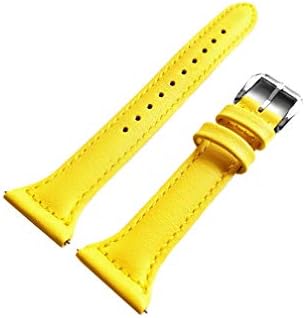 רצועת צבע צהוב בצבע צהוב תואם ל- Garmin vivoactive 4 45 ממ גודל מארז שעון חכם צמיד רצועת עור רכה אלגנטית
