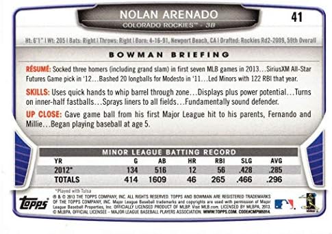 2013 דראפט בייסבול בייסבול 41 כרטיס טירון נולן ארנדו
