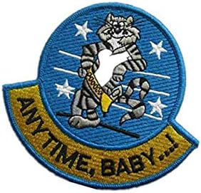 בכל זמן מותק.! F-14 Tomcat לוחם קרב צבאי טקטיקות לולאה מורל טלאי רקום