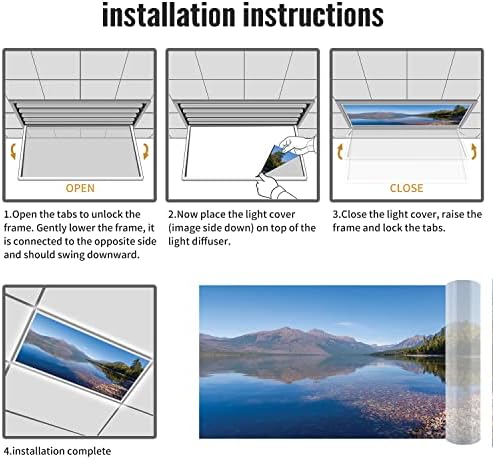 כיסויי אור פלואורסצנטי ללוחות מפזר אור תקרה-דפוס הפארק הלאומי קרחון-כיסויי אור פלואורסצנטי למשרד בכיתה-2