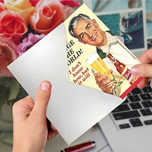 נובלוורקס-הומור כרטיס יום האב עם מעטפה - כרטיס ברכה מצחיק לאבא, אבא חורג, סבא - החלפת בירה 0183