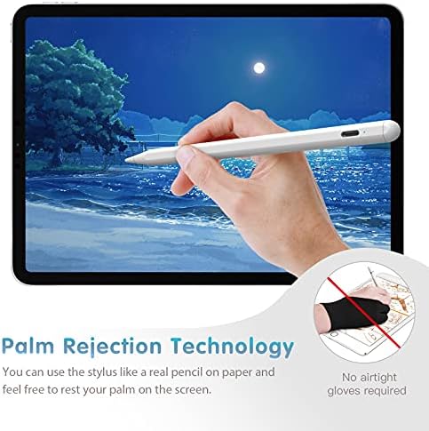 עיפרון חרטל לדור העשירי של iPad עם תכנון מגנטי רגיש להטיה תואם לשנת 2018 ומאוחר יותר דגם אפל iPad 9/8th