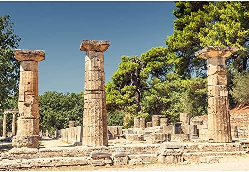 5 על 3 רגל עתיק יוון מקלט עמוד צילום רקע עתיק יווני חורבות אולימפיה היסטורי בניין טור תמונה רקע נסיעות