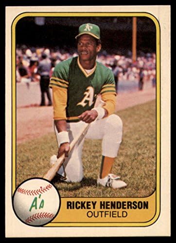 1981 Fleer 574 Rickey Henderson NM+ בייסבול אתלטיקה של אוקלנד