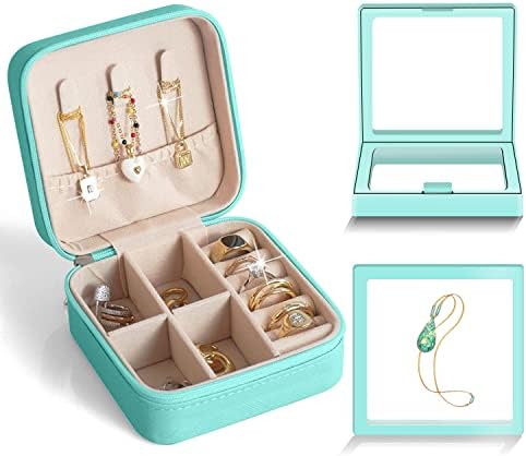 מארגן תכשיטים לטיולים תכשיטי טיול קופסא תכשיטים תיבת תכשיטים קטנים ארגון ארגון ארגון לבנות נשים +2 יחידות