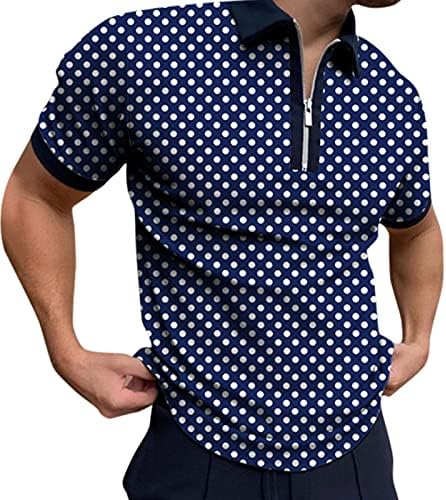 חולצות טריקו של Beuu Henley לגברים, קיץ BAISC מעוצב אופנה כותנה חולצות פולו רוכסן גולף ספורט חיצוני