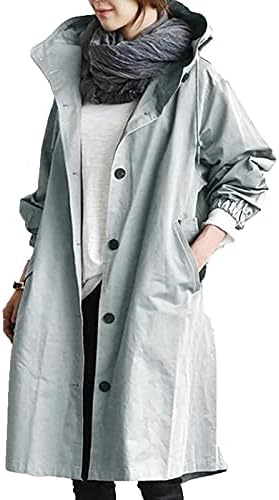 מעילי חורף חמים של Foviguo לנשים, בתוספת גודל מעיל שרוול ארוך מודרני נשים עובדות דש אביב עם כפתורים