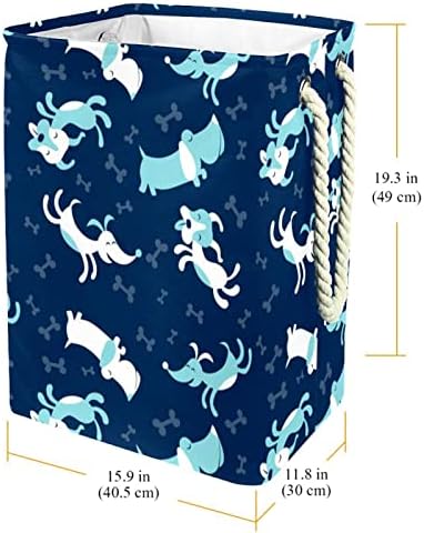 כחול כלבים גדול כביסת עמיד למים מתקפל בגדי סל סל בגדי צעצוע ארגונית, בית תפאורה לחדר שינה אמבטיה