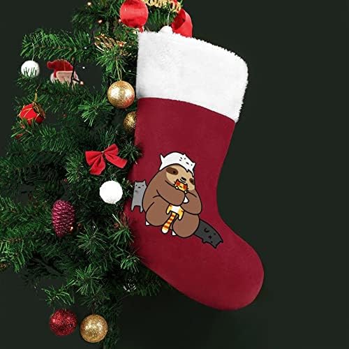סלוט אהבה חתולי חג המולד גרב חג המולד עץ עץ אח תלויים גרביים עם קישוט שרוול קצר לפלאש למסיבת חג ביתי