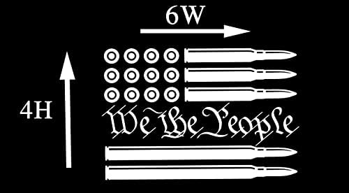 קוטג 'ברוק קוטג' We The People Flug Flag Vinyl Main Calcal מדבקה חוקה תיקון שני אמריקה ארהב דבק ויניל