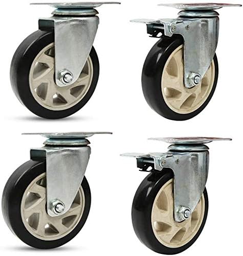ניאנקסין כבד גלגלים קיקים קיקים תעשייתיים פו גלגלים עם בלם, 300 קג, מסגרות אבץ פלדה