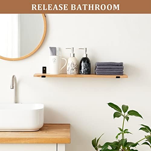 TRWISWDC מדפים צפים קיר רכוב 36 אינץ 'אלון מדף עץ צף טבעי עם סוגרי שפתיים לסלון חדר שינה מטבח חדר אמבטיה