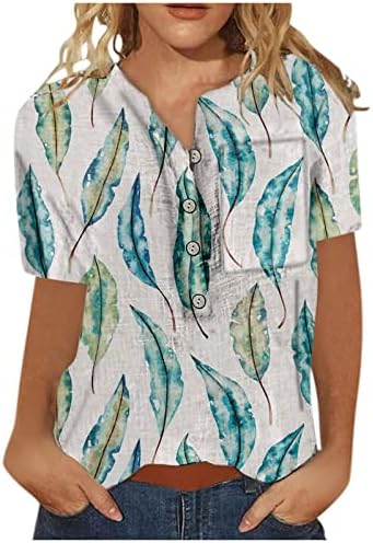 נשים גדול חולצות חולצות קיץ חולצה קצר שרוול מודפס גרפי טיז רופף כפתור עגול צוואר סוודר טוניקת חולצות