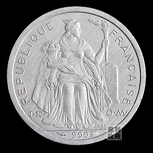 מטבע פולינזי צרפתי 1 פרנק אוקיינוס ​​מטבעות זרות אלת