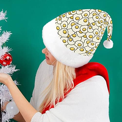 ביצת חלמון חג המולד כובע סנטה קלאוס כובעי קצר קטיפה עם לבן חפתים לגברים נשים חג המולד חג מסיבת קישוטים